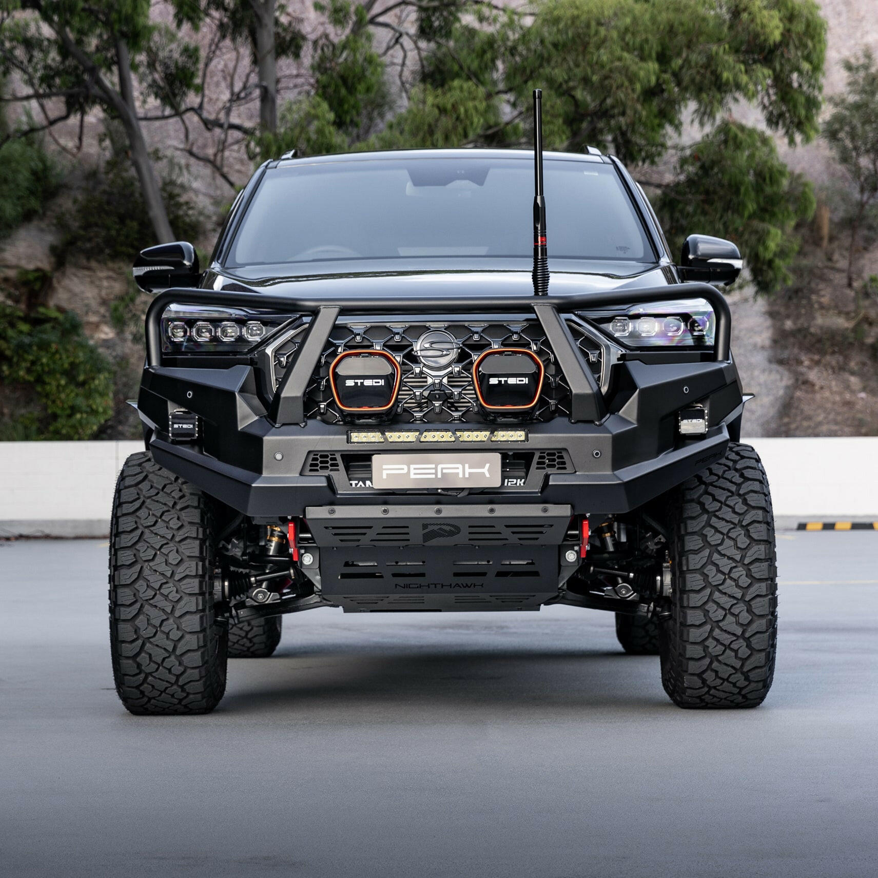 PEAK R1 NightHawk Steel Bull Bar For SsangYong Rexton (Triple Loop).