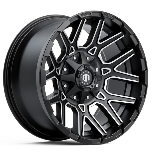 BLACK ROCK ATOMIC SATIN BLACK MACHINED SPOKES 20X10 6X139.7
