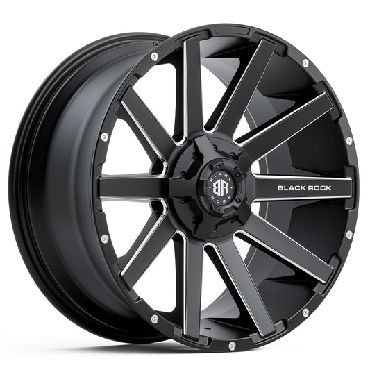 BLACK ROCK BLADE SATIN BLACK MILLED 20X9 6X139.7
