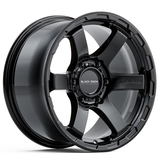 BLACK ROCK GRIP GLOSS BLACK 17X9 6X139.7