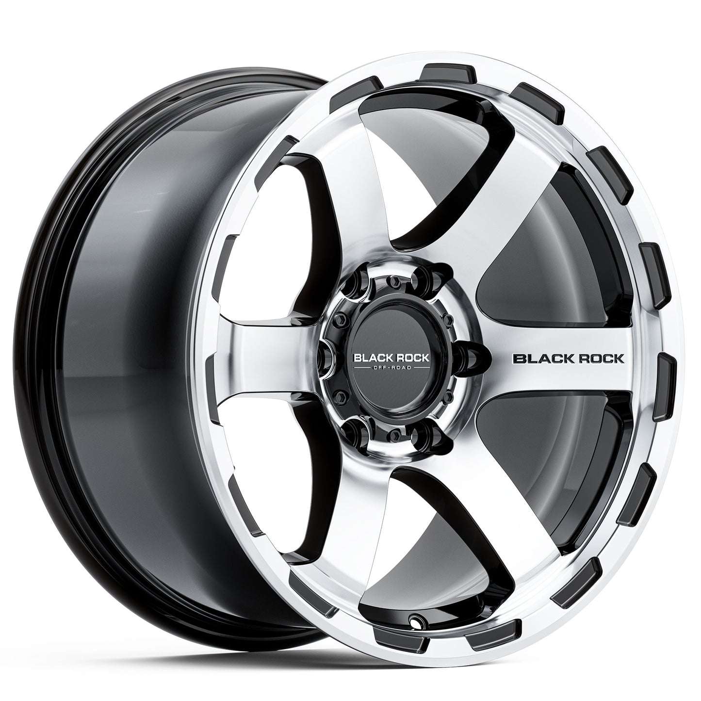 BLACK ROCK GRIP GLOSS BLACK MACHINED FACE 20X9 6X139.7