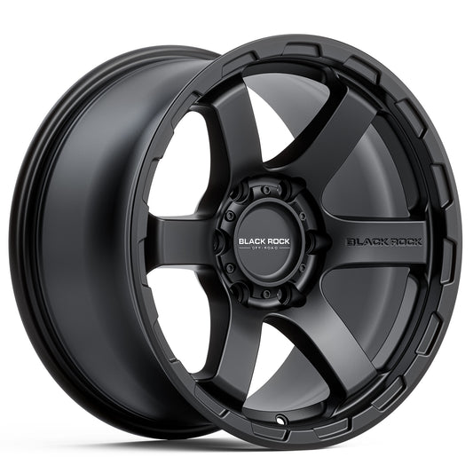 BLACK ROCK GRIP SATIN BLACK 20X9 6X139.7