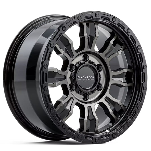 BLACK ROCK VENTURE GLOSS BLACK DARK TINT 17X8.5 6X139.7