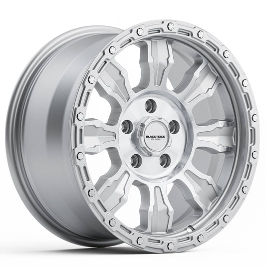 BLACK ROCK VENTURE SILVER MACHINED 18X9 6X139.7