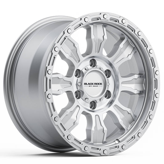 BLACK ROCK VENTURE SILVER MACHINED 20X9 6X139.7