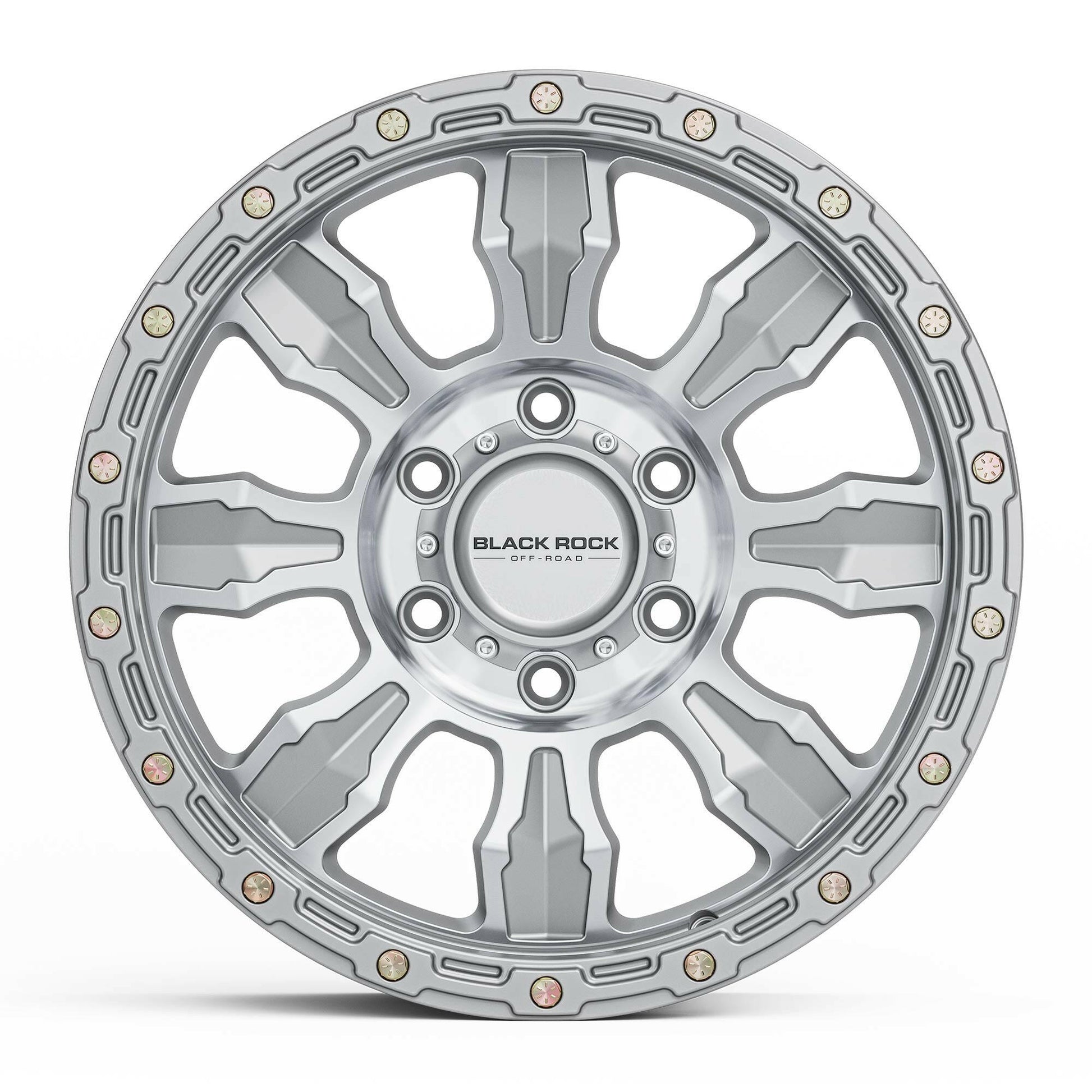 BLACK ROCK VENTURE SILVER MACHINED 17X8.5.