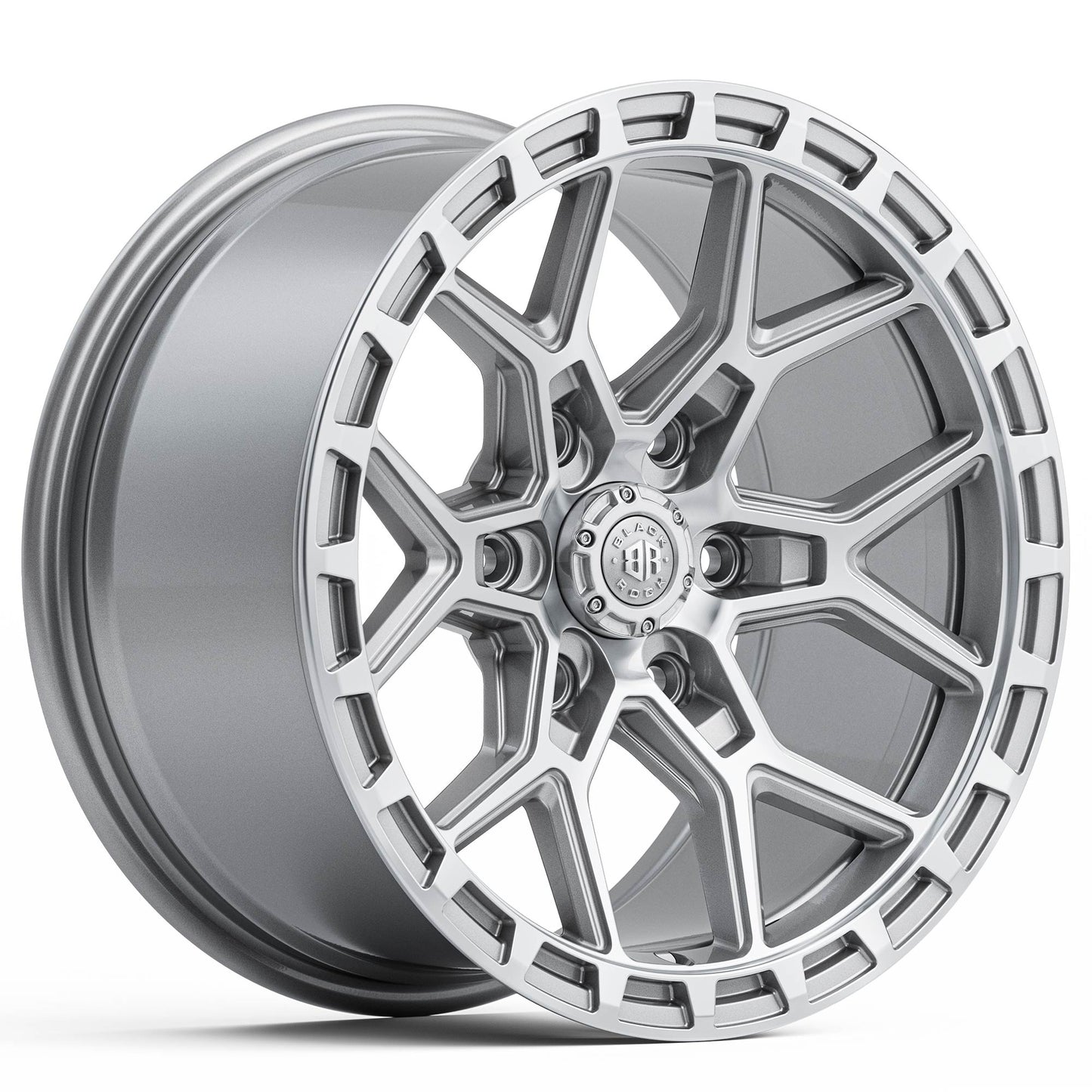 BLACK ROCK VIPER SILVER MACHINED 17X9 6X139.7