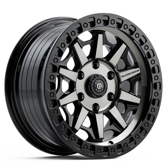 BLACK ROCK CAGE GLOSS BLACK TINTED 17X8 6X139.7