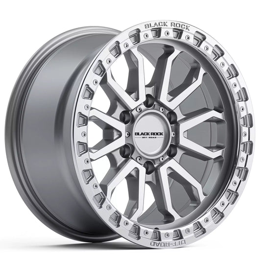 BLACK ROCK COBRA SILVER MACHINED 17X9 6X139.7