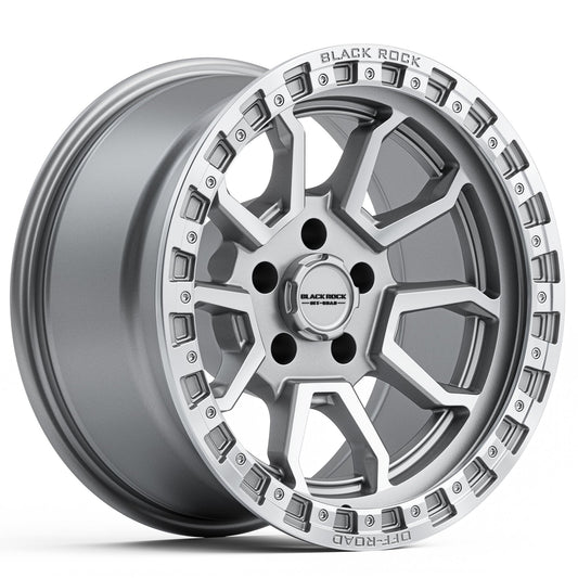 BLACK ROCK COBRA 5S SILVER MACHINED 17X9 6X139.7