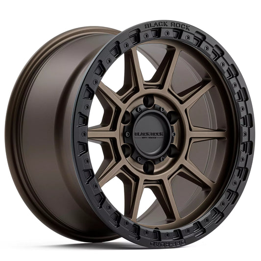 BLACK ROCK GUNNER DARK BRONZE WITH BLACK RING 17X9 6X139.7