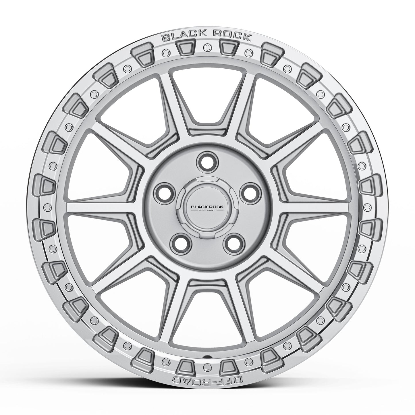 BLACK ROCK GUNNER SILVER MACHINED 17X9.