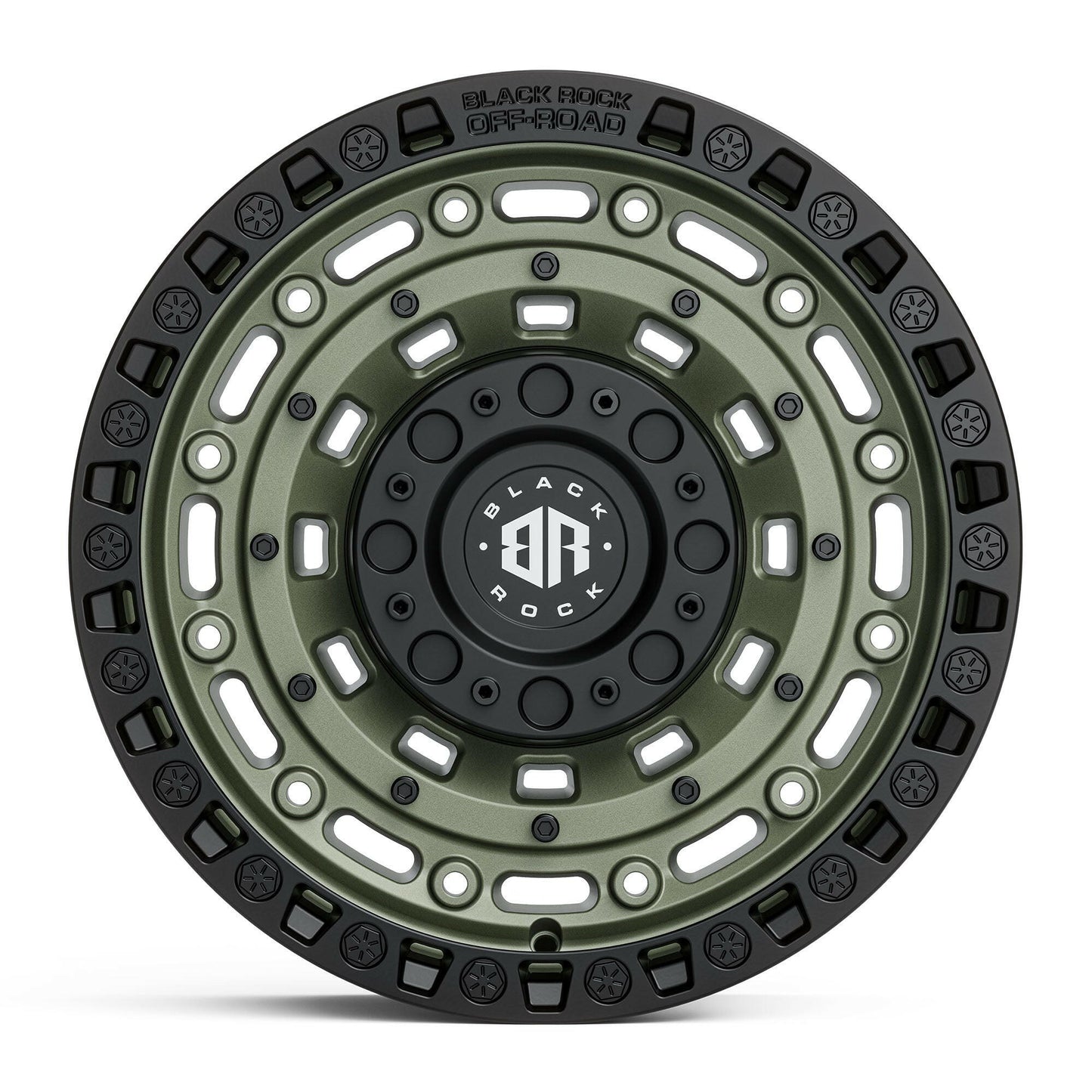 BLACK ROCK MILITARY ARMY GREEN BLACK RING 17X9.