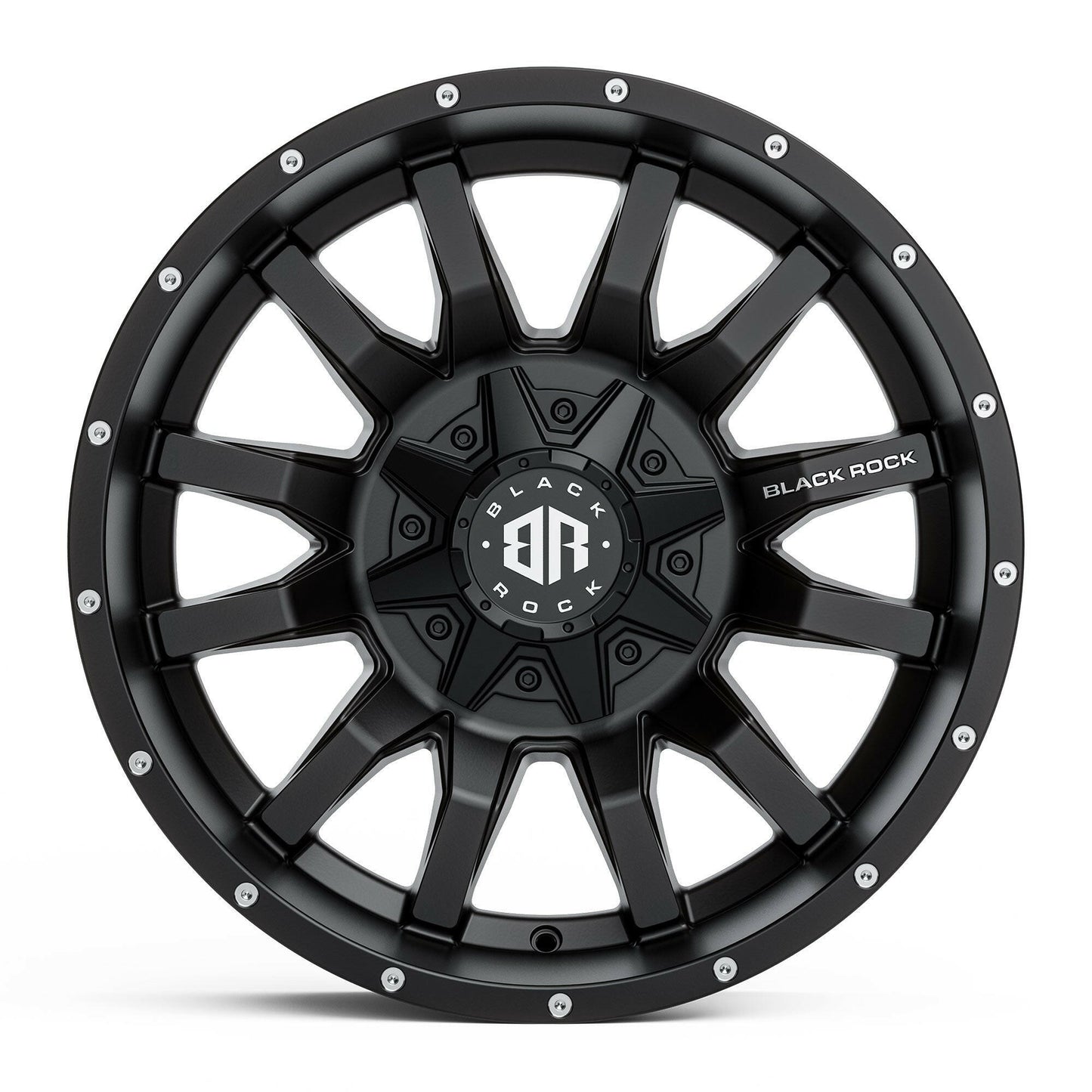 BLACK ROCK PREDATOR SATIN BLACK 17X9.