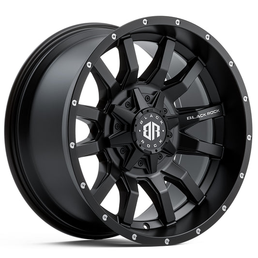 BLACK ROCK PREDATOR SATIN BLACK 17X9 6X139.7