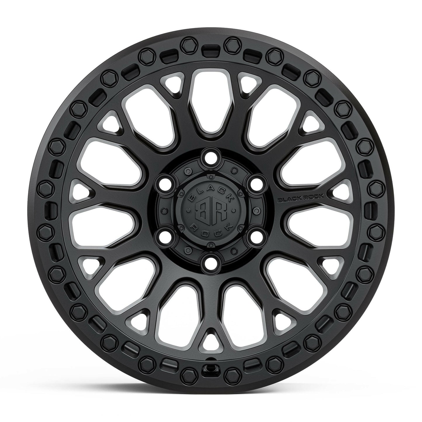 BLACK ROCK SPIDER SATIN BLACK 17X9.