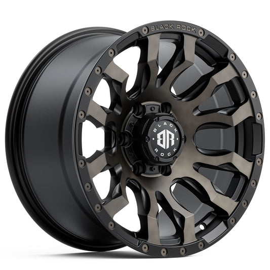 BLACK ROCK VULCAN MATTE BLACK WITH BRONZE TINT 18X9 6X139.7