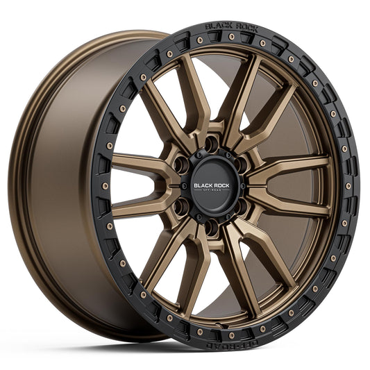 BLACK ROCK RAMBLER DARK BRONZE WITH BLACK RING 20X9 6X139.7
