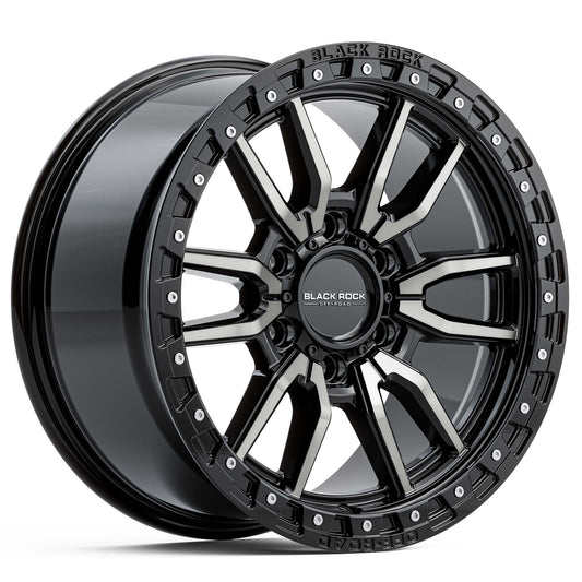 BLACK ROCK RAMBLER GLOSS BLACK TINTED 18X8.5 6X139.7