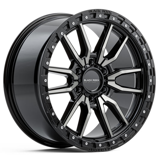 BLACK ROCK RAMBLER GLOSS BLACK TINTED 20X9 6X139.7