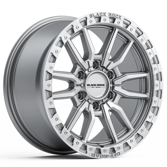 BLACK ROCK RAMBLER SILVER MACHINED FACE 18X8.5 6X139.7