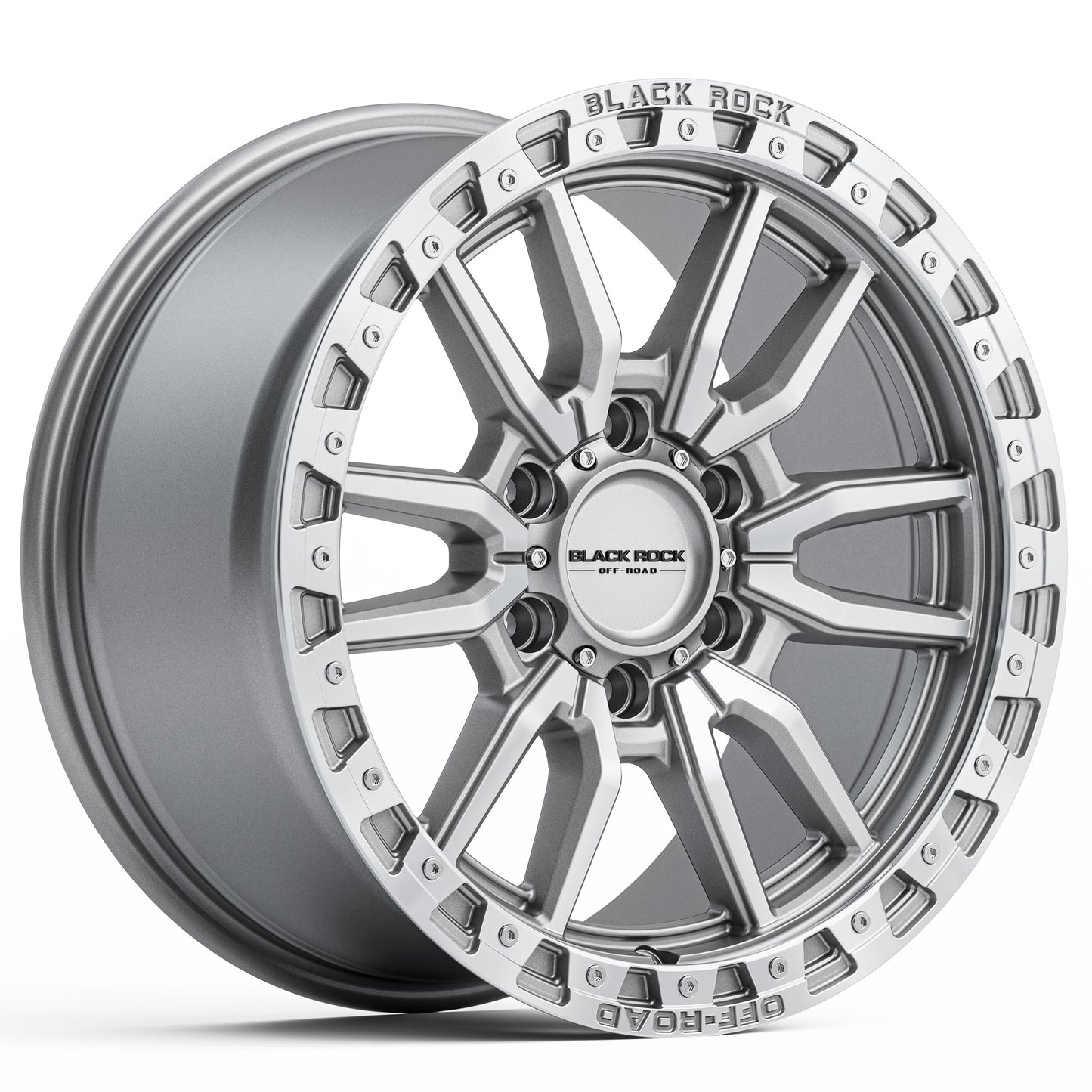 BLACK ROCK RAMBLER SILVER MACHINED 17X8.5 6X139.7