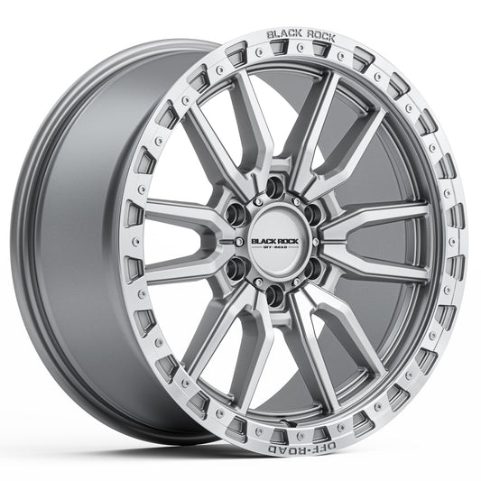 BLACK ROCK RAMBLER SILVER MACHINED 20X9 6X139.7