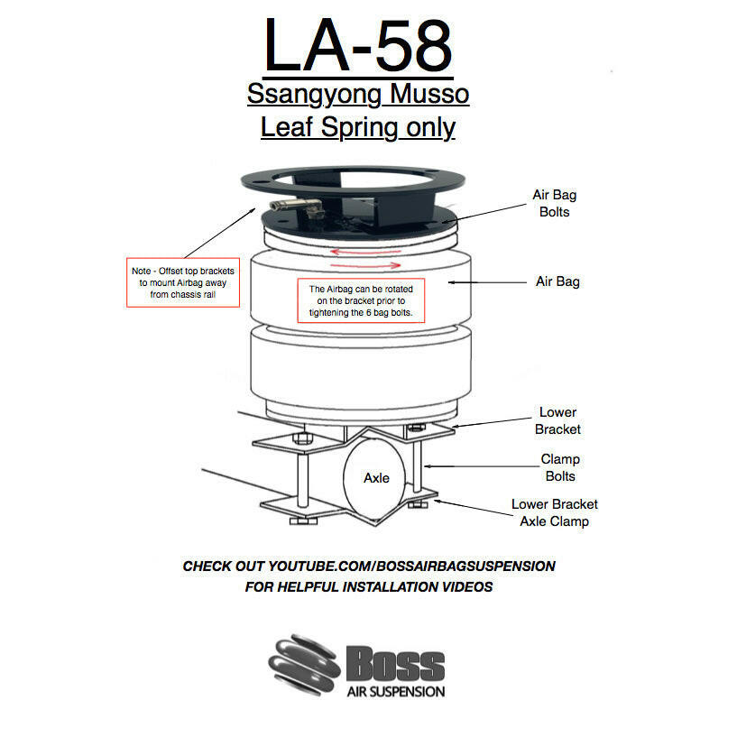 BOSS Load Assist Kit (Air Bags) for Musso (LEAF Spring Only).