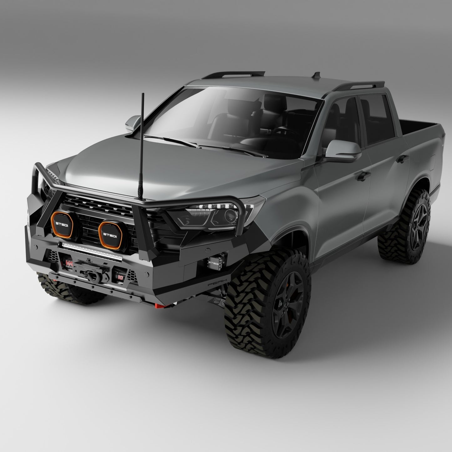 PEAK M1 NightHawk Steel Bull Bar For KGM SsangYong Musso (Triple Loop)
