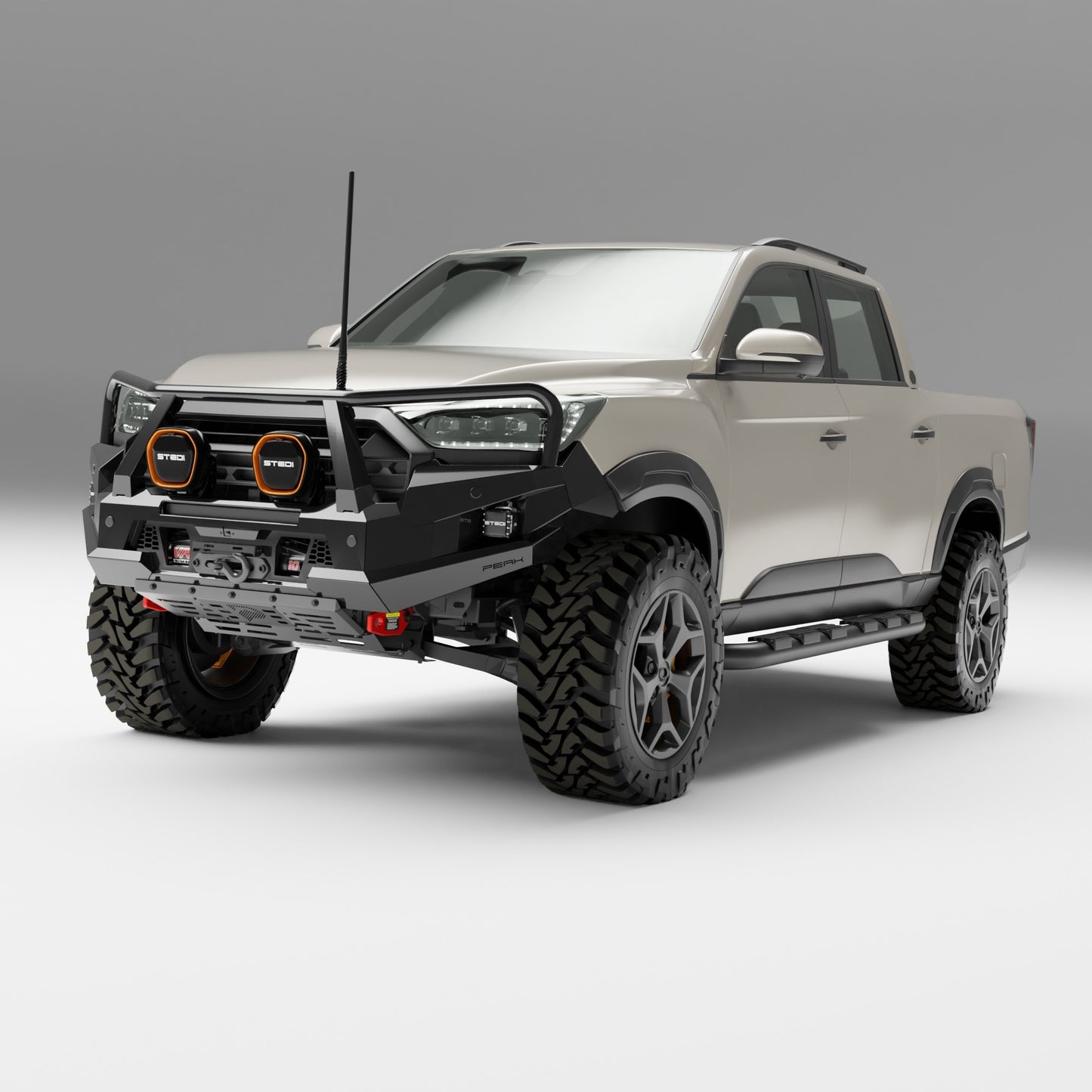 PEAK R1 NightHawk Steel Bull Bar For KGM SsangYong Musso Ultimate 2025+ (Triple Loop)