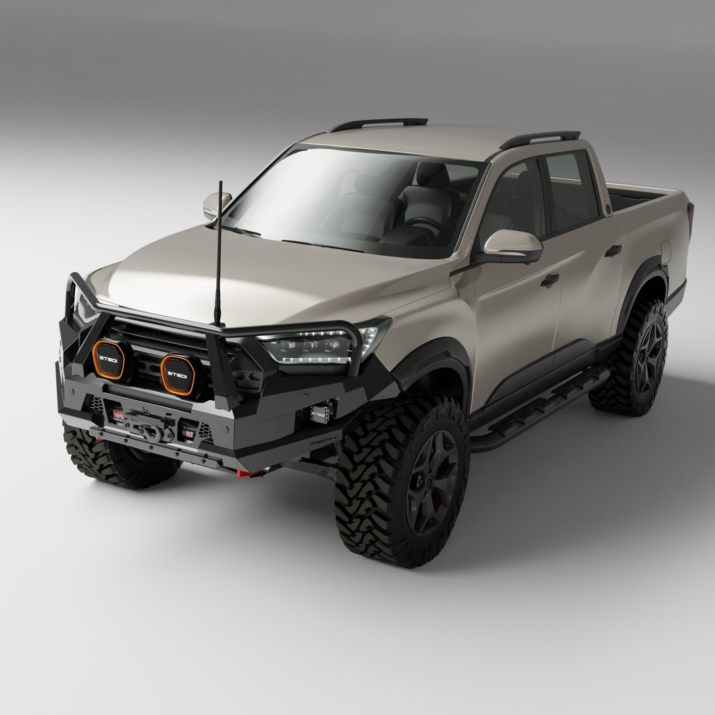 PEAK R1 NightHawk Steel Bull Bar For KGM SsangYong Musso Ultimate 2025+ (Triple Loop)