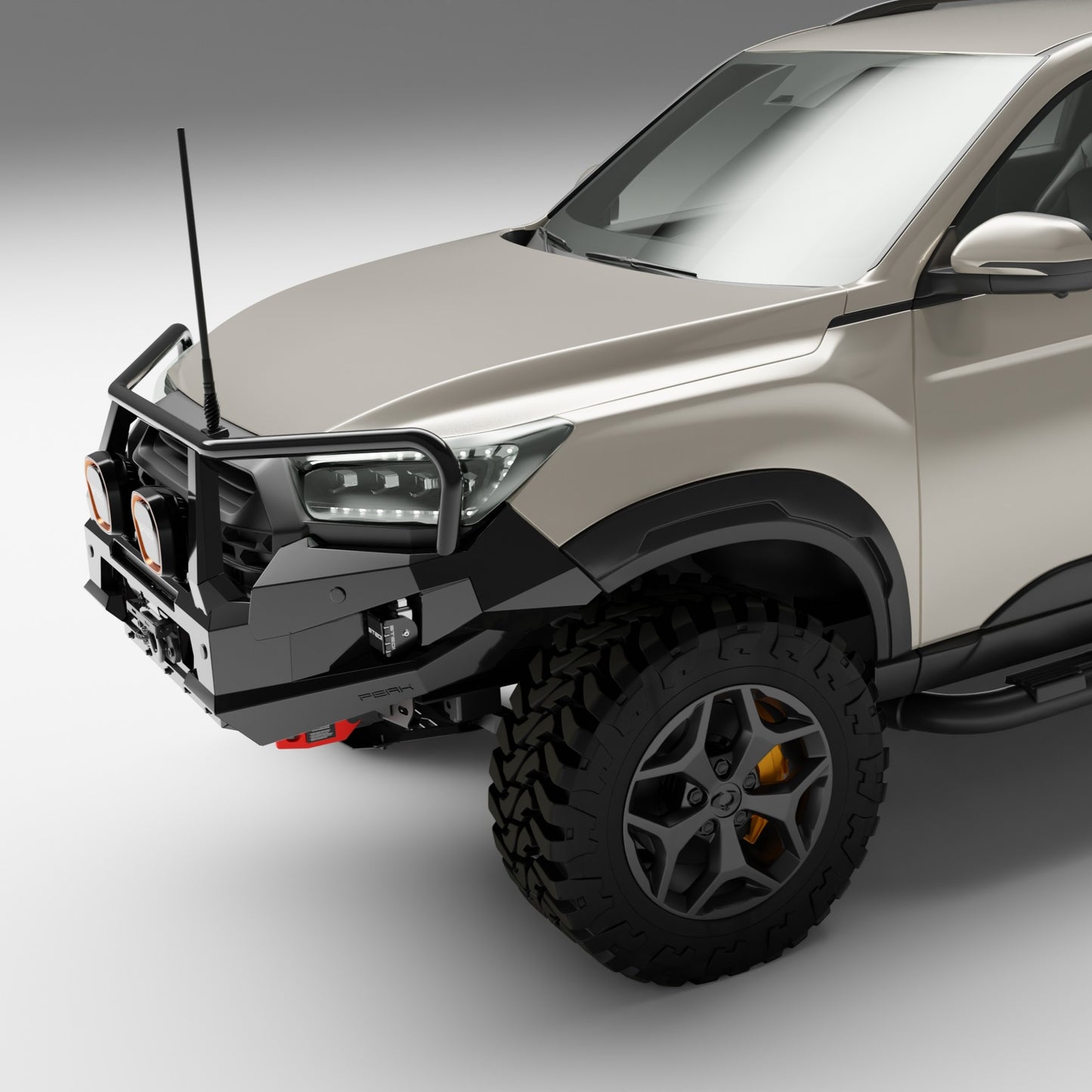 PEAK R1 NightHawk Steel Bull Bar For KGM SsangYong Musso Ultimate 2025+ (Triple Loop)