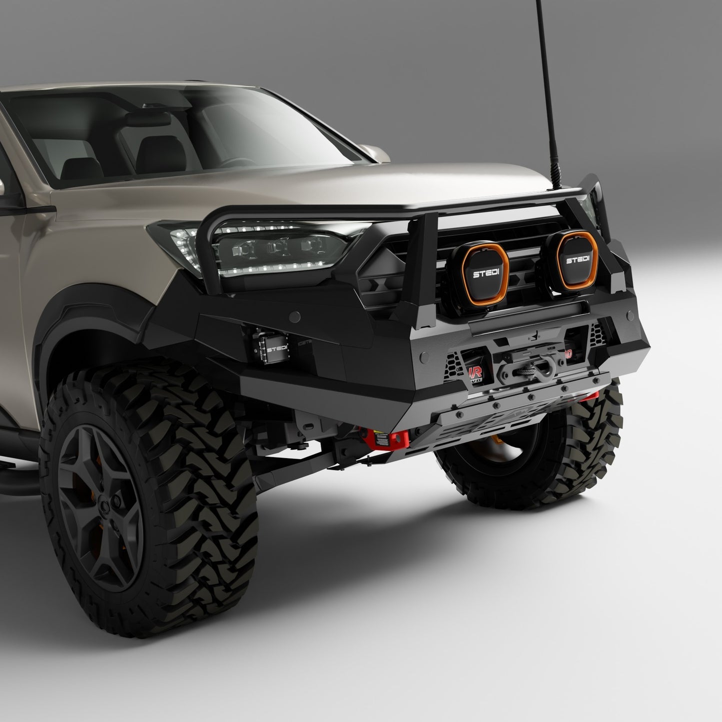 PEAK R1 NightHawk Steel Bull Bar For KGM SsangYong Musso Ultimate 2025+ (Triple Loop)