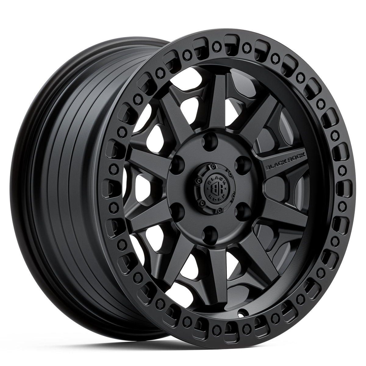 Black Rock Cage Satin Black 17x8 6x139.7 wheel for Toyota Prado 250 and Lexus GX550