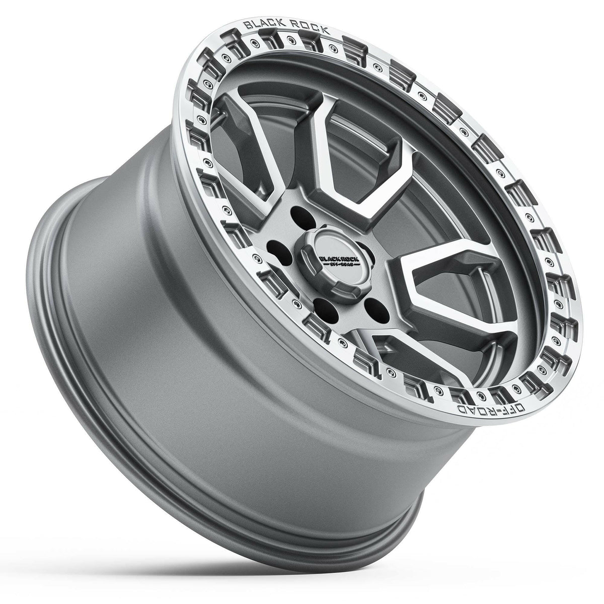 Black Rock Cobra 5S Silver Machined 17x9 wheel for KGM SsangYong Musso and Rexton, view 3