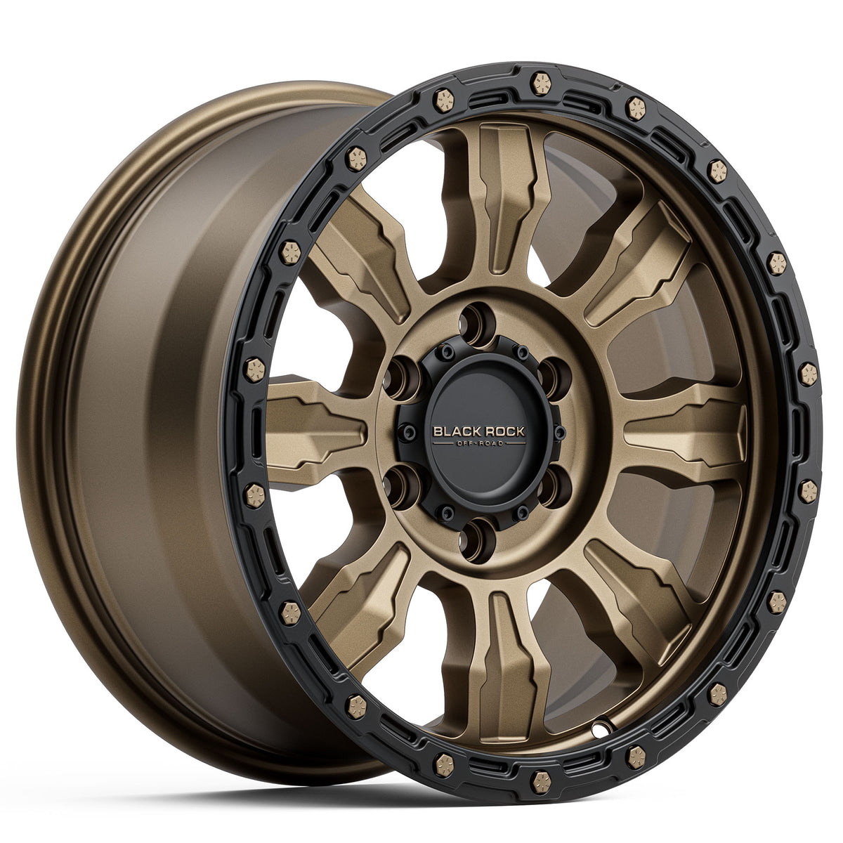 Black Rock Venture Dark Bronze with Black Ring 20x9 6x139.7 wheel for Toyota Prado 250 and Lexus GX550