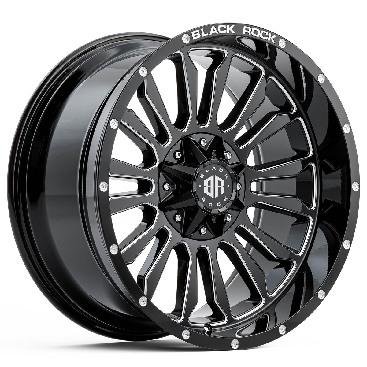 Black Rock Victory Gloss Black Milled 20x10 6x139.7 wheel for Toyota Prado 250 and Lexus GX550
