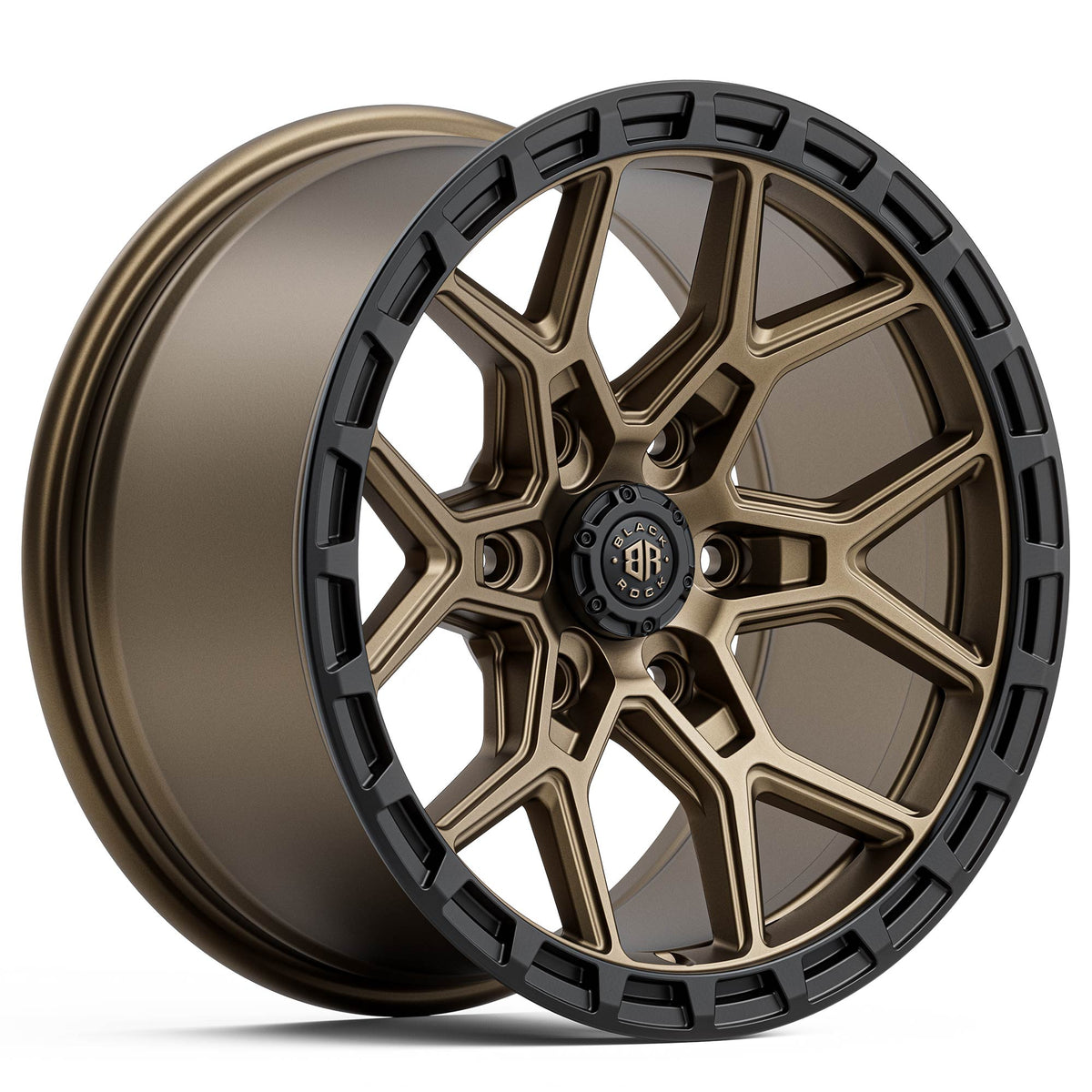 Black Rock Viper Dark Bronze Black Ring 17x9 6x139.7 wheel for Toyota Prado 250 and Lexus GX550