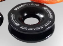 Carbon Offroad MegaPro Winch Recovery Ring Soft Shackle Pulley 10000kg - Black