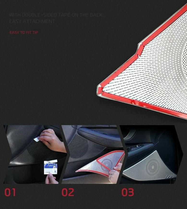 Aluminum Door Speaker Covers for SsangYong Musso.