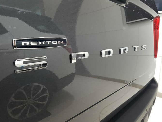 Genuine Ssangyong Rear 'Sports' Emblem Chrome.