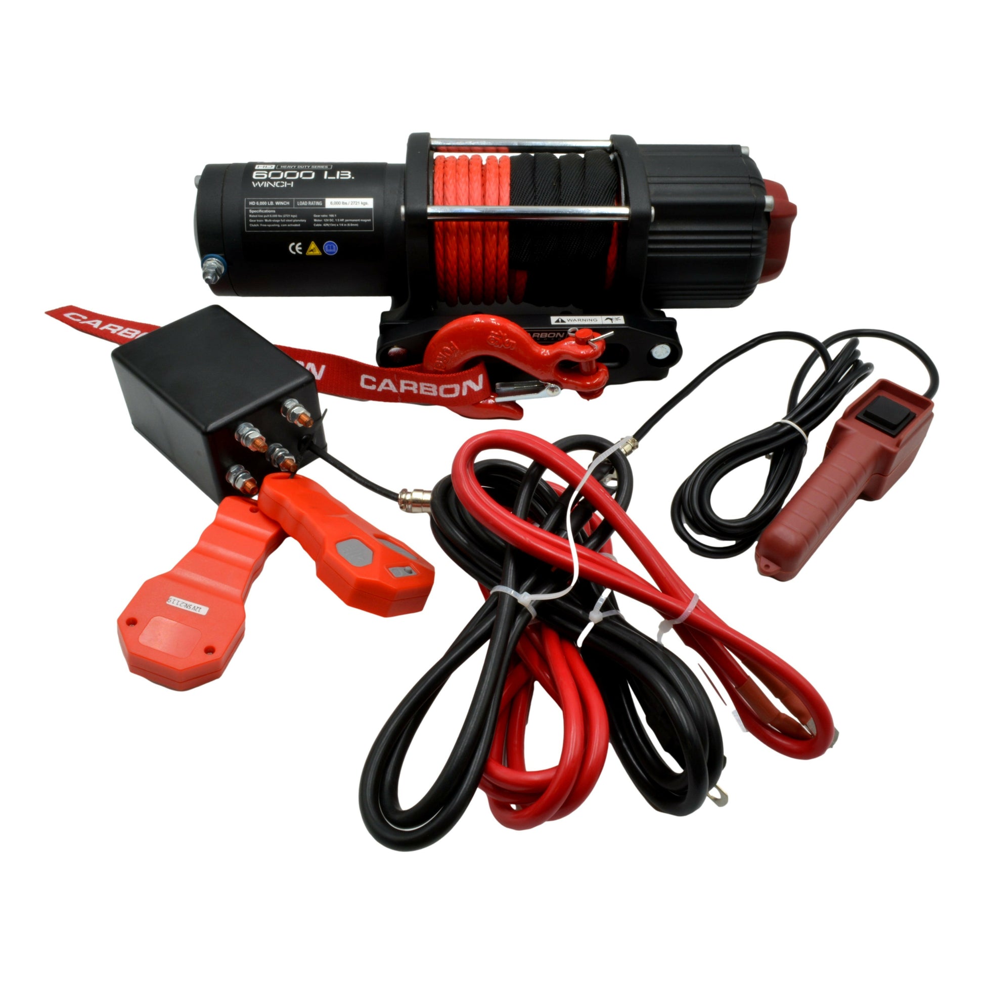 Carbon Offroad Tank 6000lb ATV UTV Small 4x4 Winch Kit IP66 12V.