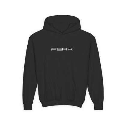 PEAK Kids Hoodie in Black, front view