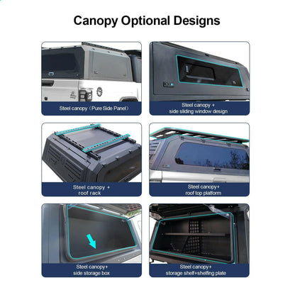 Heavy Duty Steel Canopy for SsangYong Musso - Long Wheel Base.