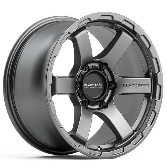 BLACK ROCK GRIP SATIN GUNMETAL GREY 17X9 6X139.7