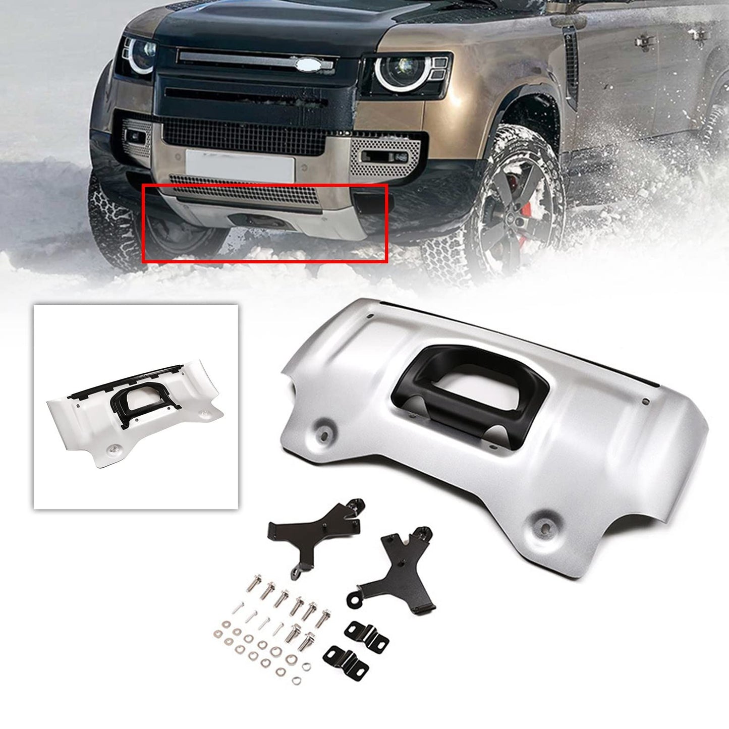 Skid Plate for Land Rover Defender 90 / 110 / 130 Series (Silver)