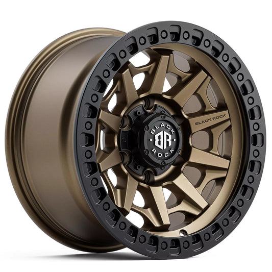 BLACK ROCK CAGE DARK BRONZE WITH BLACK RING 18X9 6X139.7