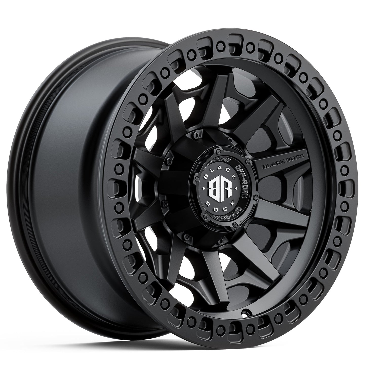 BLACK ROCK CAGE SATIN BLACK 17X9.