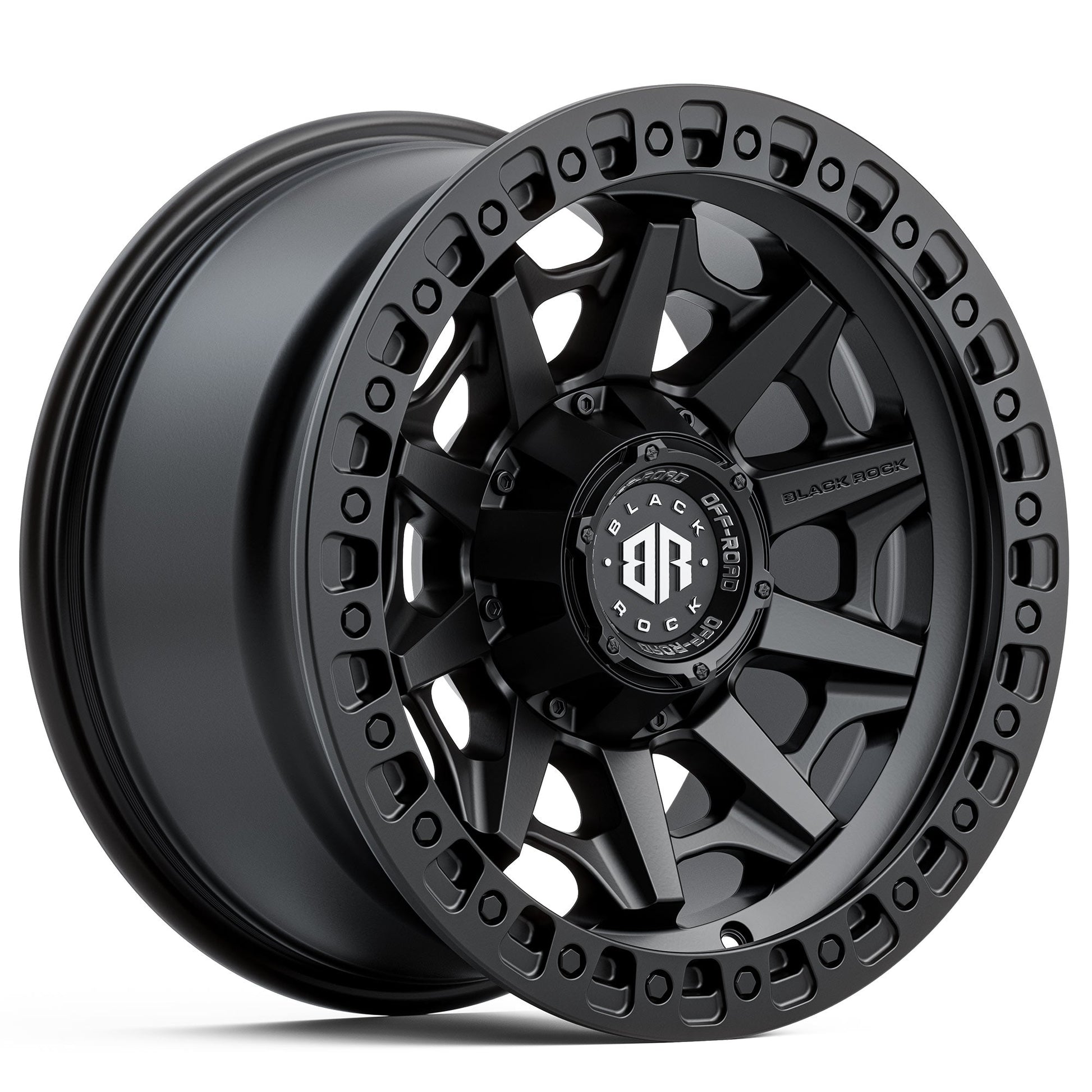 BLACK ROCK CAGE SATIN BLACK 17X9.