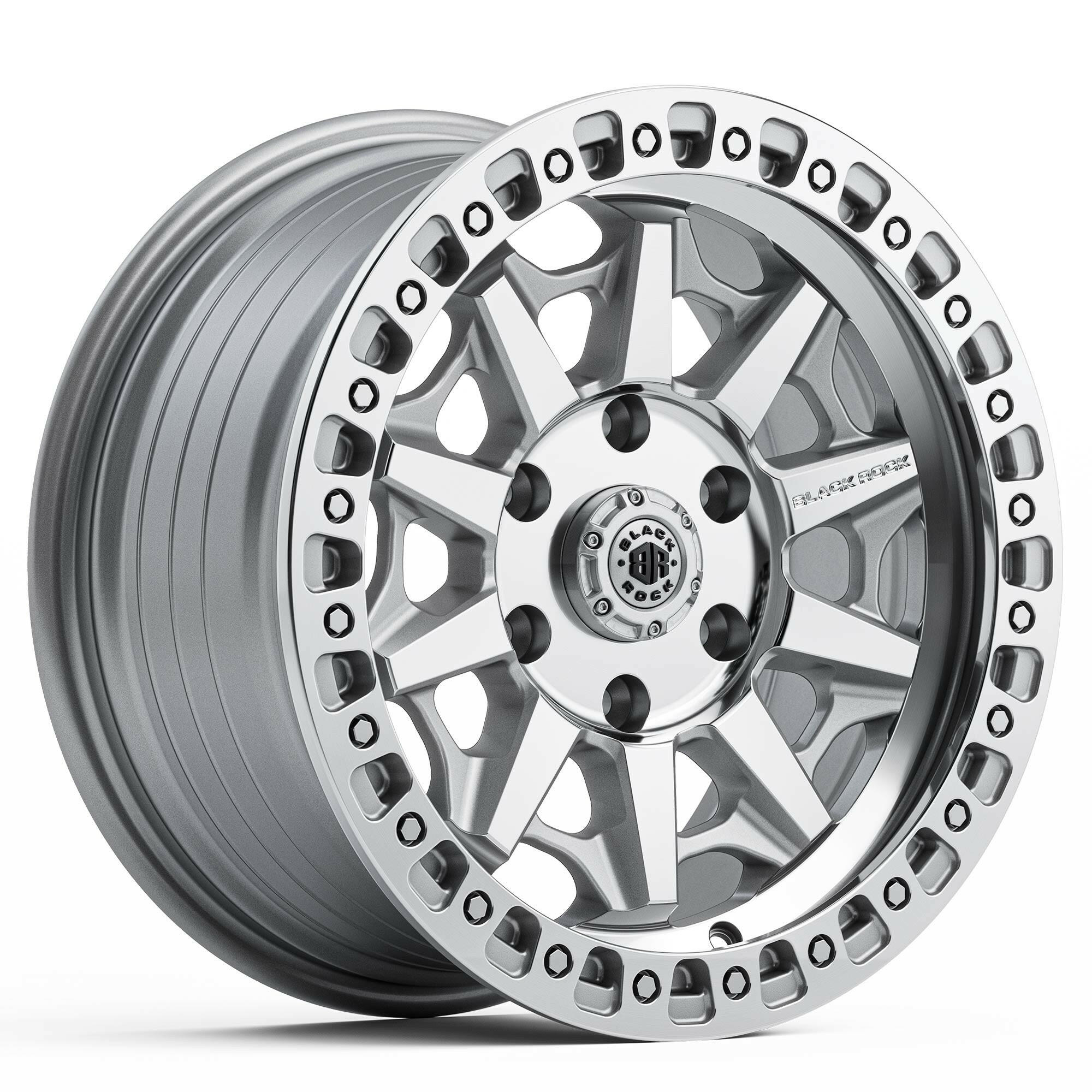 BLACK ROCK CAGE SILVER MACHINED 17X8 – PEAK 4x4